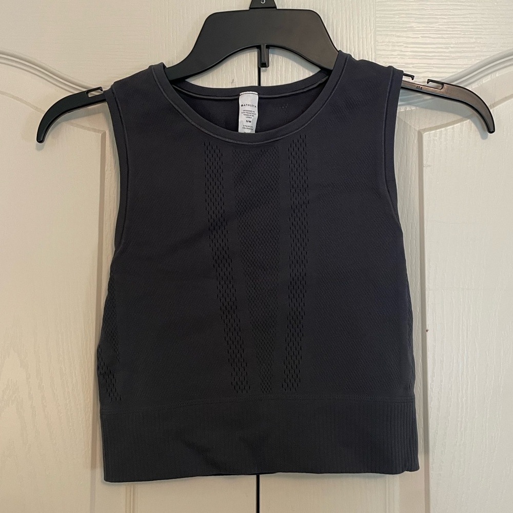 Athleta dark grey racer back tank, size S/M